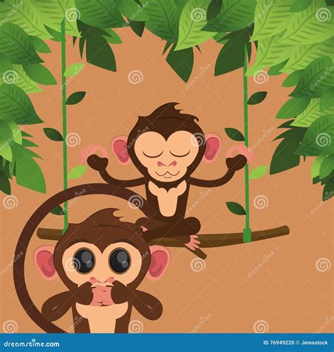 Jungle Monkeys Cartoon | CartoonDealer.com #76949569