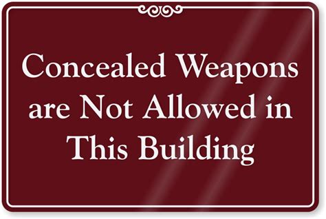 Download Concealed Weapons Not Allowed In This Building Sign - Sign ...