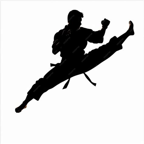 Premium AI Image | karate kick silhouette png white