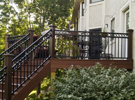 Black Vinyl Porch Railing With Wood — Randolph Indoor and Outdoor Design