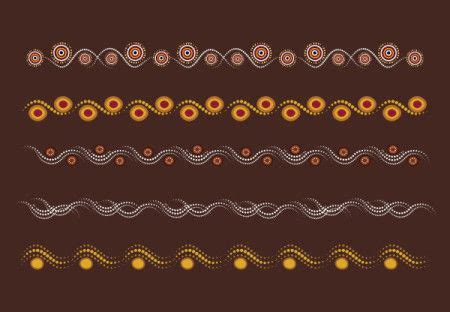 Printable aboriginal art border design set - Illustration - Download ...