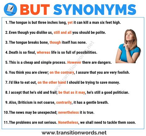 Other Words for BUT: Helpful List of 21 Synonyms for But with ESL ...