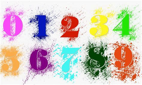 Whole Numbers With Paint Splashes Free Stock Photo - Public Domain Pictures