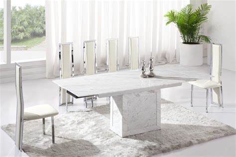 White Marble Dining Table Dining Room : The Classy And Elegant Marble Dining Table