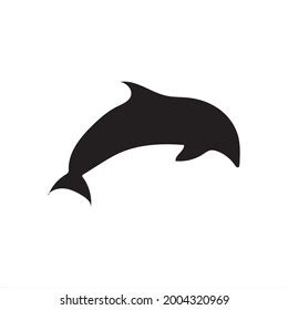 Dolphin Vector Silhouette On White Background Stock Vector (Royalty Free) 2004320969 | Shutterstock