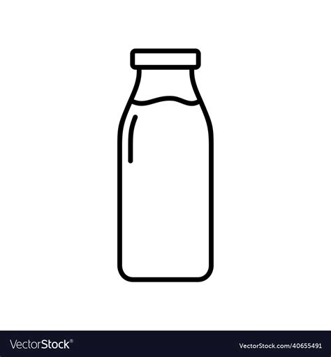 Milk bottle icon in outline style Royalty Free Vector Image