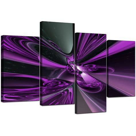 Abstract Canvas Art Prints in Purple - For Bedroom