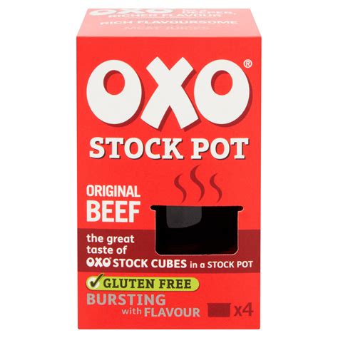 OXO Original Beef Stock Pots 4 x 20g | Gravy, Stock Cubes & Stuffing ...