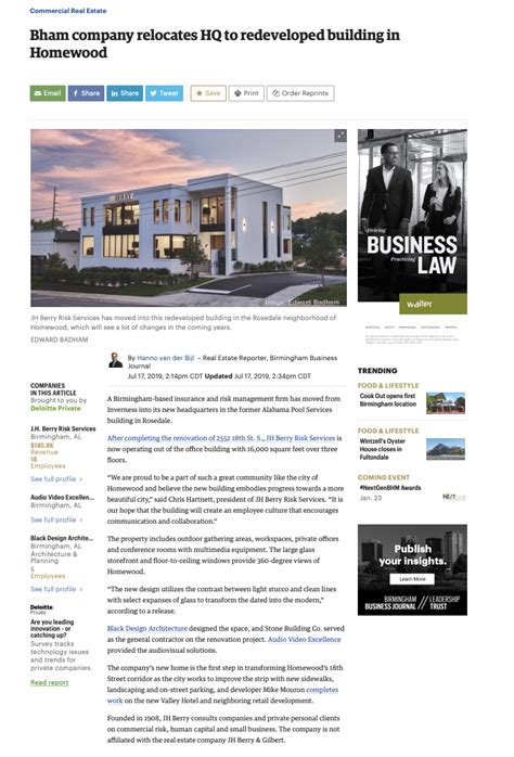 JHB Featured in the Birmingham Business Journal — JH Berry Risk Services