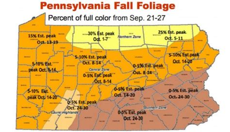 Here's a Map of When Pennsylvania's Leaves Will Reach Peak Color