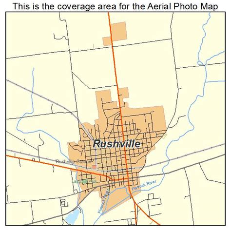 Aerial Photography Map of Rushville, IN Indiana