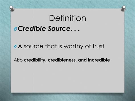 PPT - Credible Sources PowerPoint Presentation, free download - ID:1746090