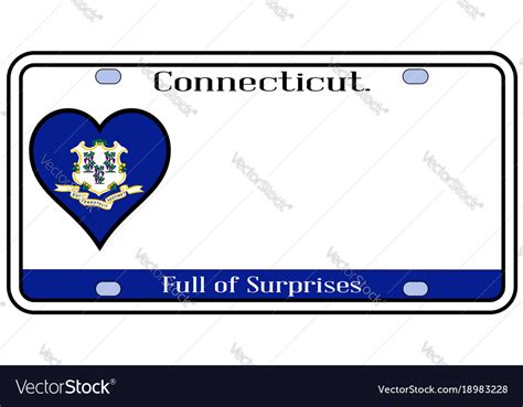 Connecticut license plate Royalty Free Vector Image