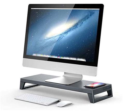 LANQ PCDock Pro Monitor Stand with USB Hub, Fingerprint Reader, WiFi ...