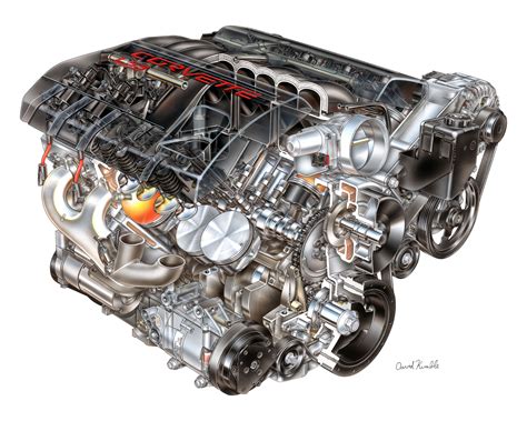 David Kimble #illustrazione #tecnica | Ls engine, Corvette, Engineering