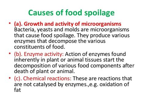 Food spoilage, microbiology