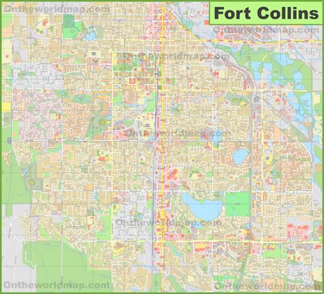 Large detailed map of Fort Collins - Ontheworldmap.com