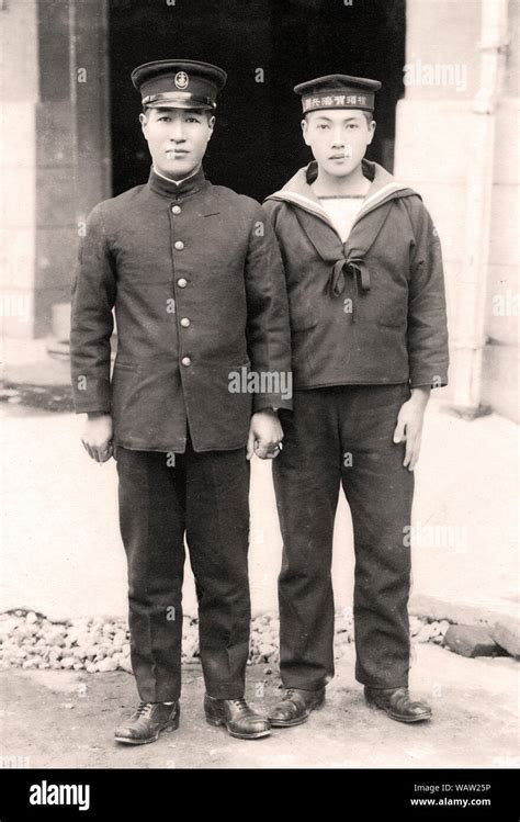 [ 1920s Japan - Japanese Navy Officer & Cadet ] — Uniformed cadet and officer of the Imperial ...