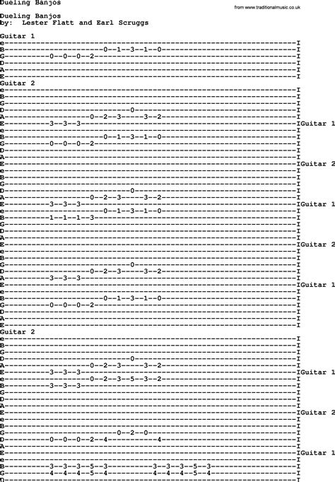 Dueling Banjos - Bluegrass lyrics with chords