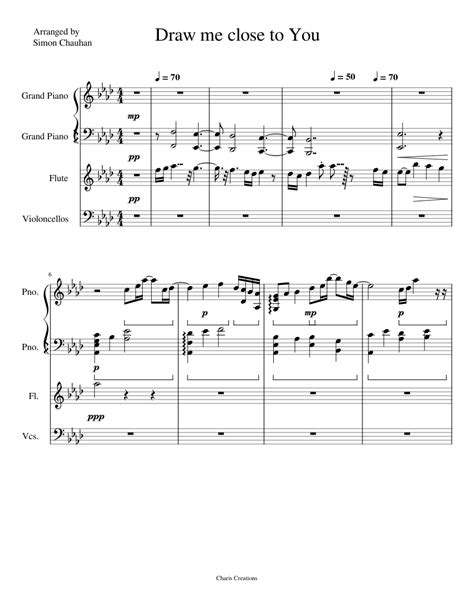 Draw me close to You Sheet music for Piano, Flute, Strings group (Solo ...