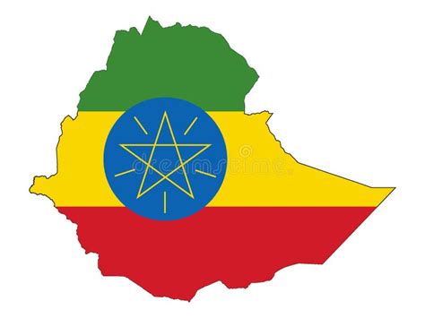 Ethiopia Map With Flag