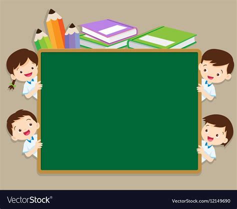 Back to school with boy and girl in school uniformback to school chalkboard background wi ...