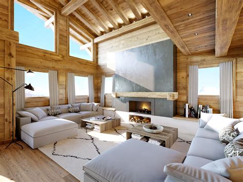 3D Visualization of a chalet interior in the French Alps. Made with 3dsmax + CoronaRenderer ...