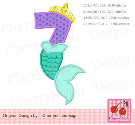 Mermaid tail Number 7 Mermaid number 7 Birthday Princess | Etsy