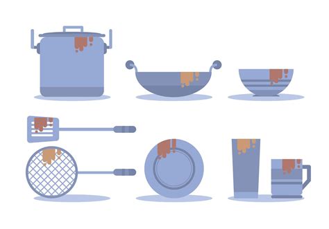 Dirty Dishes Vector Set 122531 Vector Art at Vecteezy