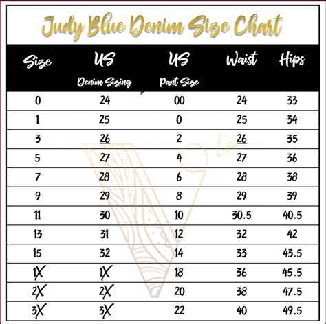 Judy Blue Size Chart Shorts