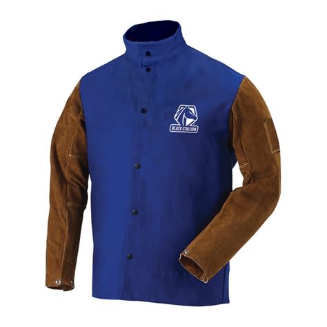 Black Stallion Welding Jacket 9Oz Royal Blue Hybrid Small - Walmart.com