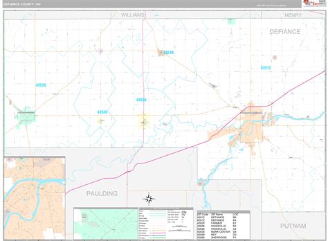 Defiance County, OH Wall Map Premium Style by MarketMAPS - MapSales.com