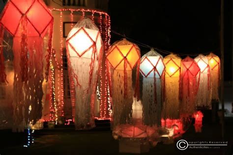 colourful Vesak lanterns lighting up the evening in Colombo