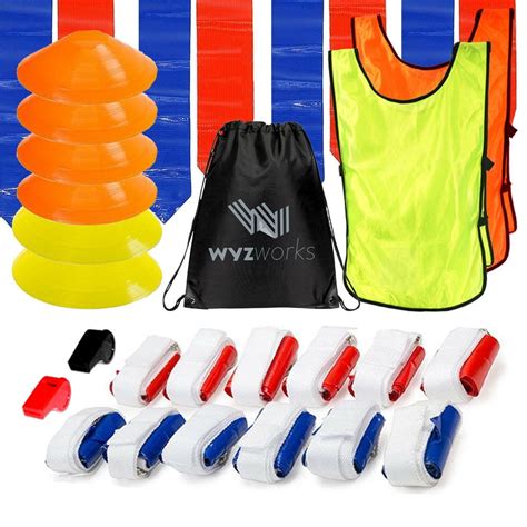 WYZworks 12 Player 3 Flag Football Kit Set - 12 Belts with 36 Flags ...