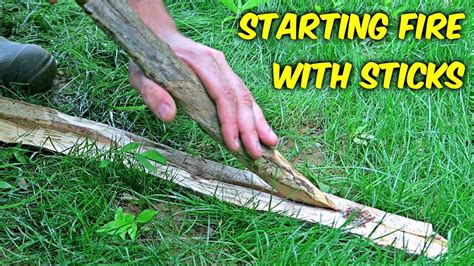 Starting Fire with Sticks - "Fire Plow" | How to make fire, Survival skills, How to start a fire