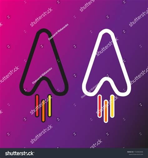 Rocket Logo Black White Colors Growth Stock Vector (Royalty Free) 1724903590