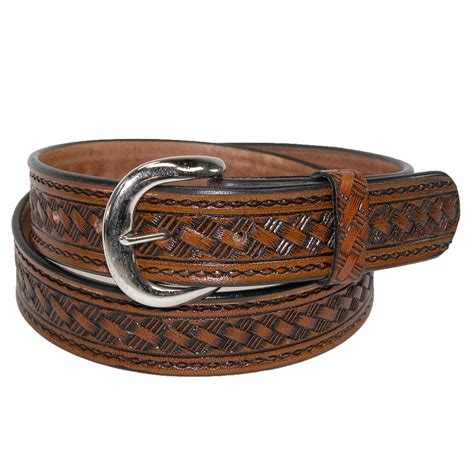 New CTM Men's Leather 1 3/8 Inch Western Belt with Removable Buckle