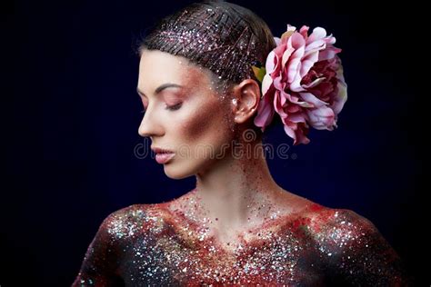 Creative Body-art Painted on a Woman Stock Photo - Image of studio ...