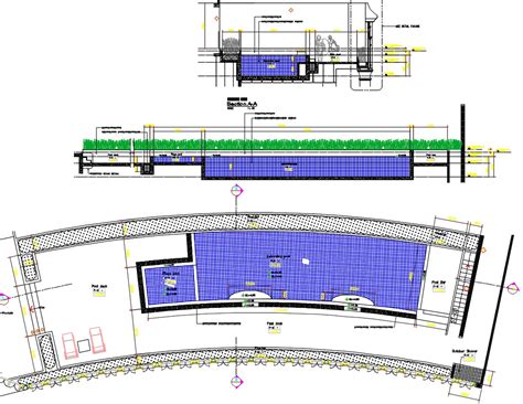 Swimming Pool Plan CAD Drawing - Cadbull