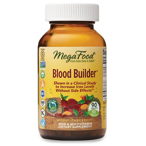 MegaFood, Blood Builder, Iron Supplement, Support Energy, Combat Fatigue without Nausea or ...