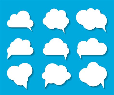 Set of Cloud Shaped Speech Bubbles Vector Illustration 3205331 Vector Art at Vecteezy