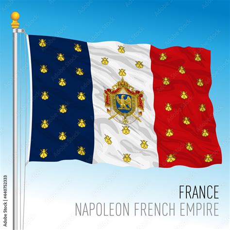 Napoleon French Empire flag, France, historical emblem, vector ...