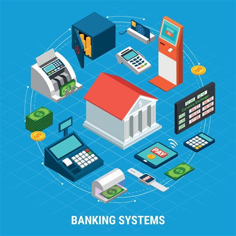 Banking Systems Round Composition Vector Illustration 2397710 Vector ...