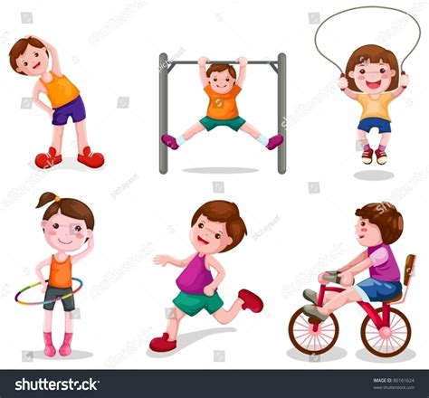 Illustration Of Isolated Set Of Activity Kids Playing - 80161624 ...