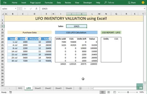 LIFO Inventory Valuation in Excel using Data Tables - How To - PakAccountants.com | Excel ...