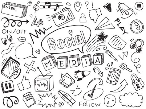 Social media vector illustration doodles. 5485598 Vector Art at Vecteezy