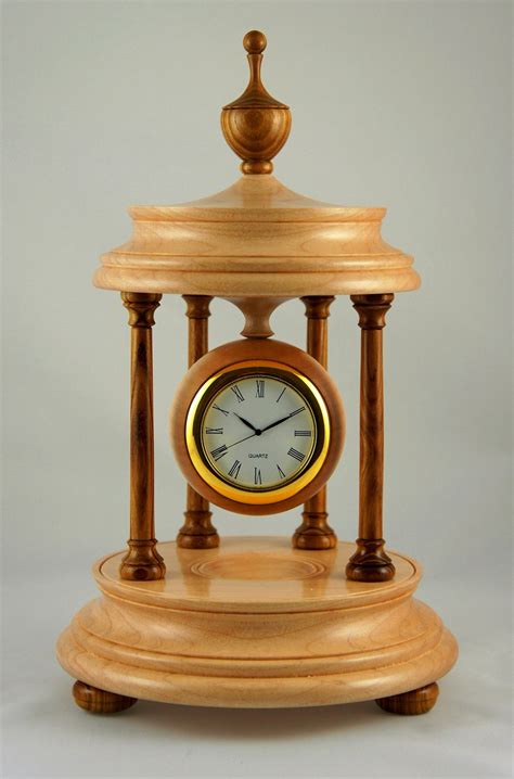 Mantle clock. | Wood clocks, Wood turning, Woodworking plans diy