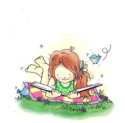 Cute Illustrations - Items similar to Little Girl Reading on Quilt Print - 5"x7" on Etsy ...