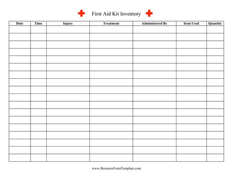 First Aid Kit Checklist Xls - Firstaid and Treatment