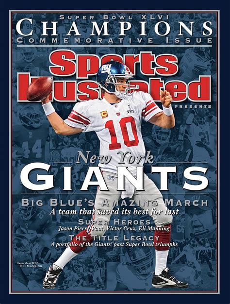 New York Giants Qb Eli Manning, Super Bowl Xlvi Champions Sports Illustrated Cover by Sports ...